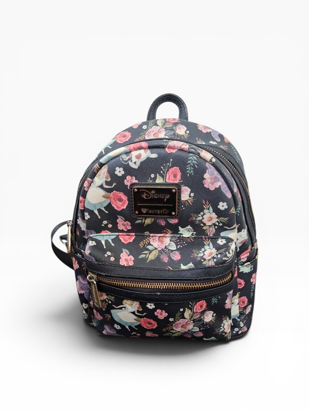 Loungefly Disney Alice In Wonderland Mini Backpack Floral Cheshire White Rabbit